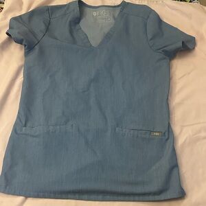 Figs blue V-Neck Scrub Top